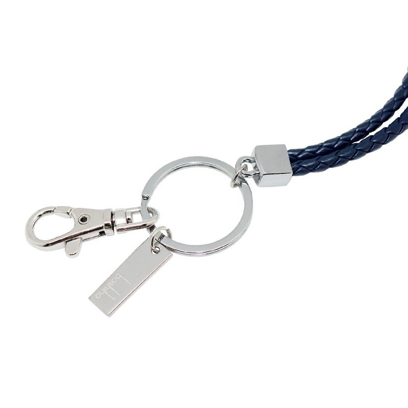 boshiho Office Lanyard, PU Leather Necklace Lanyard with Strong Clip and Keychain for Keys, ID Badge Holder, USB or Cell Phone (Blue) - Image 2